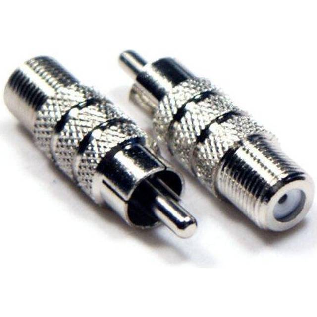 6x RCA PHONO Male to F Type Connector Female Adapter TV Satellite Coaxial Socket