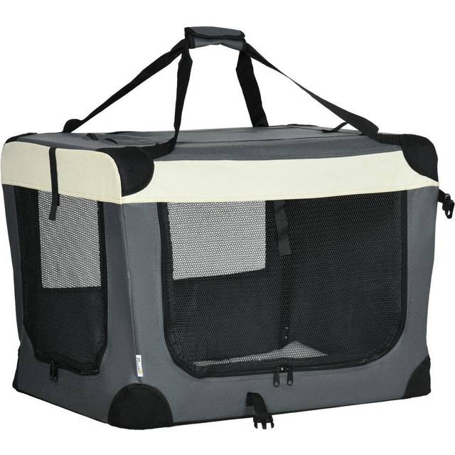 PawHut 70cm Grey Foldable Pet Carrier Bag Soft Travel Dog Crate for Small Dogs | TJ Hughes