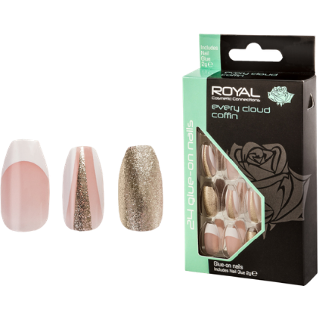 Royal Artificial Nails Every Cloud Coffin - 24 pcs