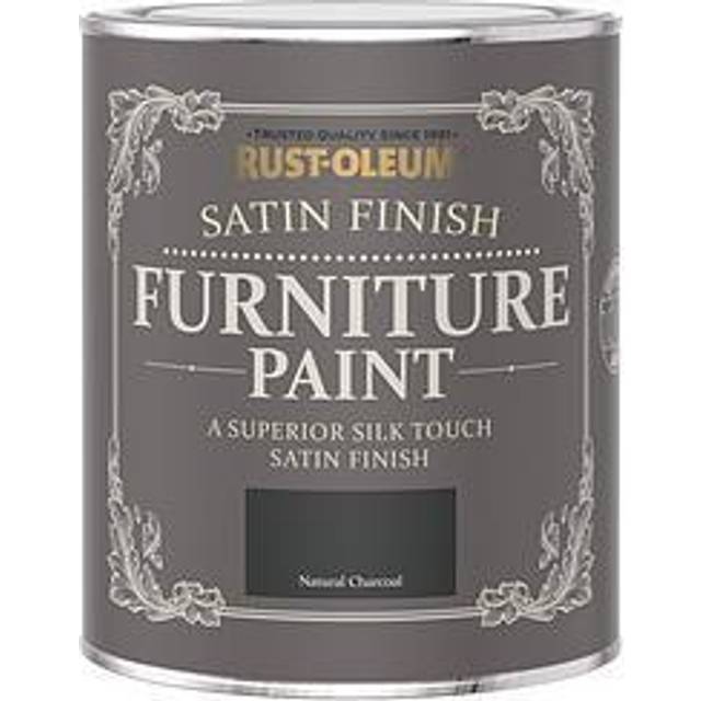 Rust-Oleum Satin Furniture Paint - NATURAL CHARCOAL (BLACK) - 750ml - Black