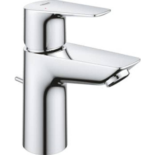 GROHE Start Edge ? Basin Mixer Tap with Pop-Up Waste Set (Metal Lever, 28 mm Ceramic Cartridge, Water Saving Mousseur 5.7 l/min, Tails 3/8 Inch), Size