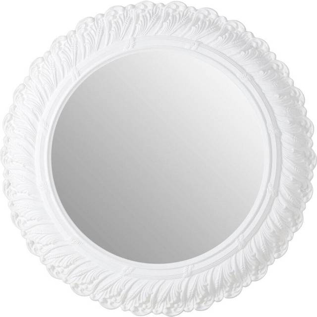 Plume Antique Small Acanthus Leaf Wall Mirror - White - One Size
