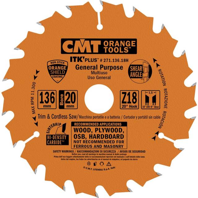 272.160.40H ITK Plus Finish Saw Blade HW 160X1.8/1.2X20(+16) Z=40 ATB+Shear