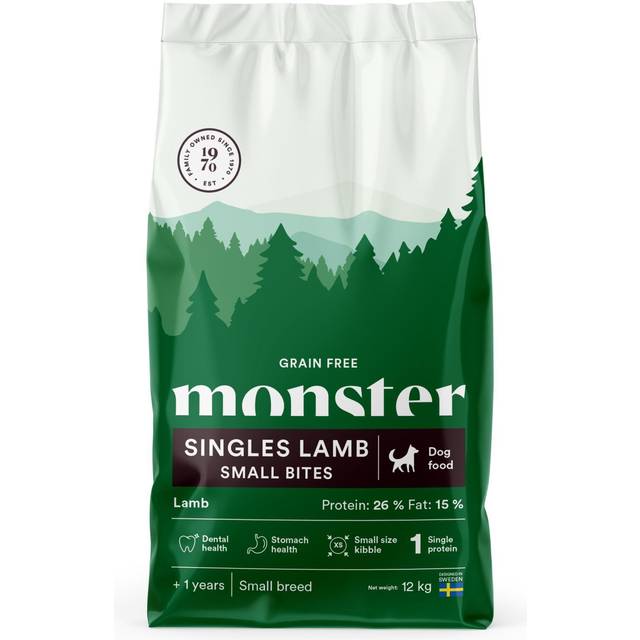 Monster Dog Grain Free Singles Lamb Small Bites - Torrfoder Hund - 12 Kg