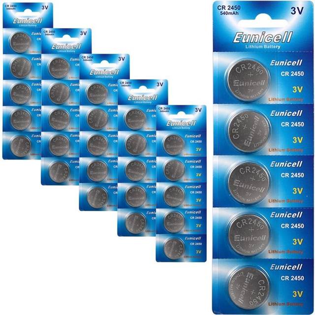 Batteries cr2450 (100 pack) cr2450 dl2450 3v battery eunicell uk