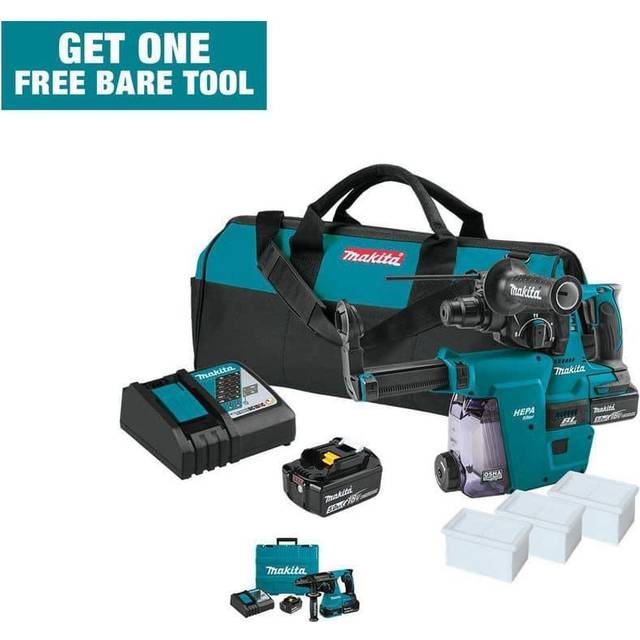 Makita 18V LXT Brushless Cordless 1 Inch SDS-PLUS Rotary Hammer Kit with 5.0Ah Lithium-Ion Battery