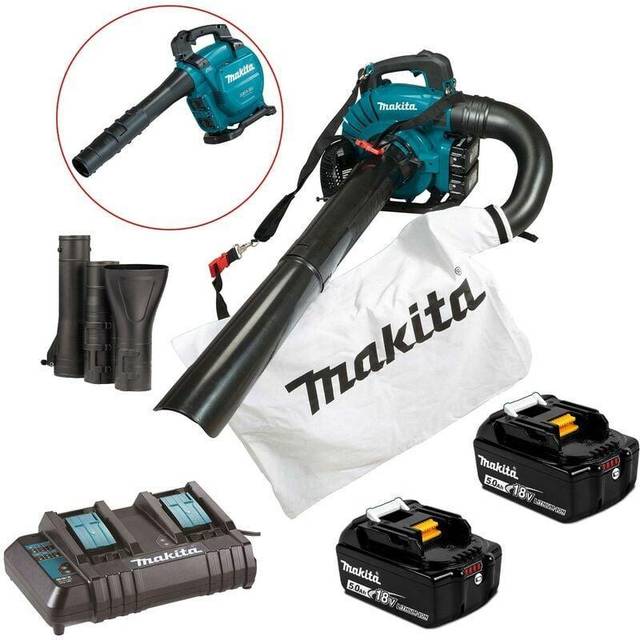 DUB363 Twin lxt 18v / 36v Brushless Leaf Blower Mulcher Vac + 2x 5.0ah - Makita