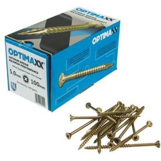 Optimaxx PZ Countersunk Passivated Double Reinforced Wood Screw - 5 x 100mm - Pack of 200