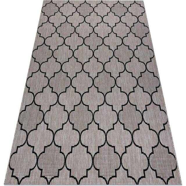Rugsx - carpet sizal floorlux 20607 Moroccan trellis silver / black grey 240x330 cm