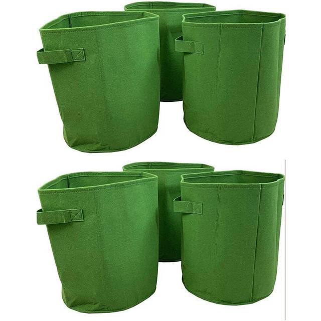 Potato & Vegetable Planter Grow Bags (Set of 6) Non Woven Aeration Fabric Pots