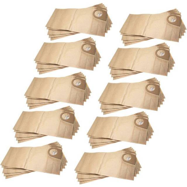 50x Vacuum Cleaner Bag compatible with Bosch gas 1000 rf, gas 1000 rf Professional Vacuum Cleaner, paper, 49.5 cm x 21.8 cm, Sand-Coloured - Vhbw