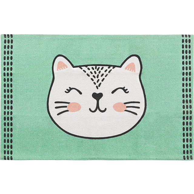 Kids Rug Cat Print 60 x 90 cm Green HOWRAH