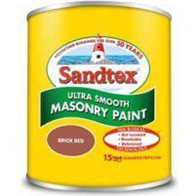 Sandtex Microseal Ultra Smooth Weatherproof Masonry 15 Year Exterior Wall Paint - Brick Red - 150ml