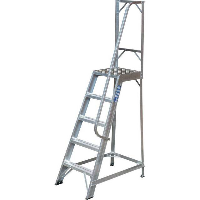1.2m Heavy Duty Single Sided Fixed Step Ladders Handrail Platform Safety Barrier