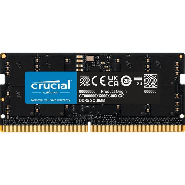 Crucial RAM CT16G48C40S5 16GB DDR5 4800MHz CL40 Laptopminne, Svart