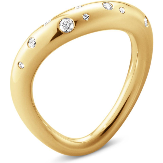 Offspring Str. 54 - 55 18 Karat Guld Ring fra Georg Jensen med Brillanter 0,14 Carat TW/VS