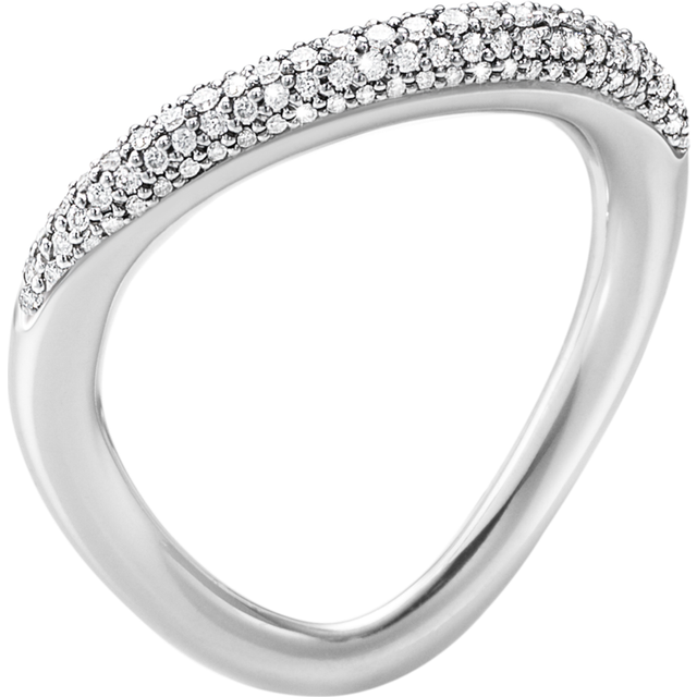 Georg Jensen Offspring Sterling Silver 0.29ct Diamond Pave Ring 200001350005 (56-57)