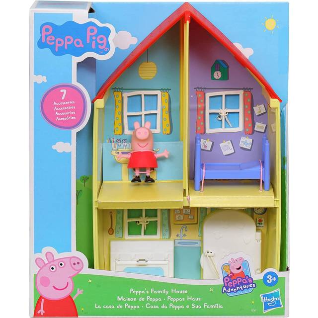 Peppa's Adventures Peppa's Family House Playset Preschool Toy, includes Figure and 6 Accessories Multicolor F2167