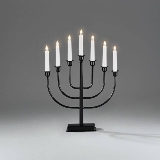 Adventsljusstake 7-armad Metall Vit Konstsmide