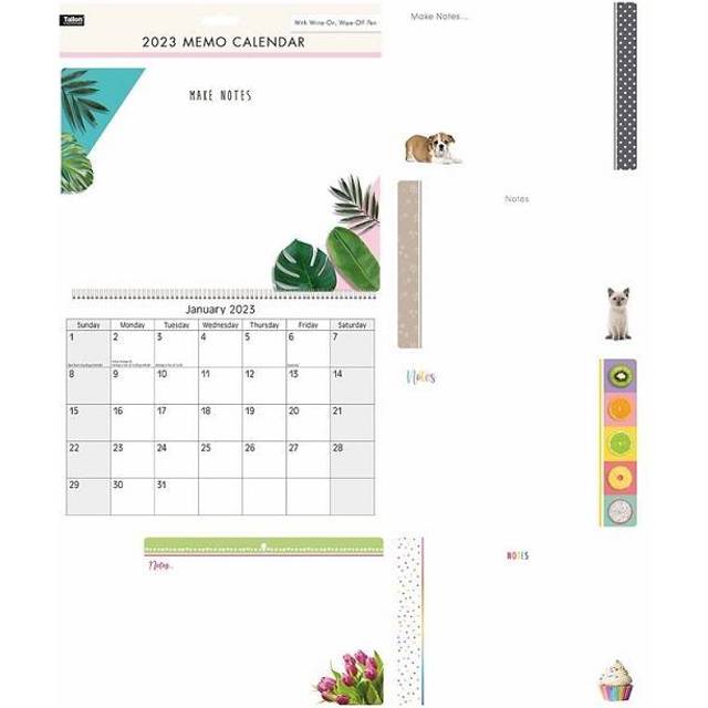2023 Dry Wipe Memo Calendar With Pen Various Designs/Cats Kittens