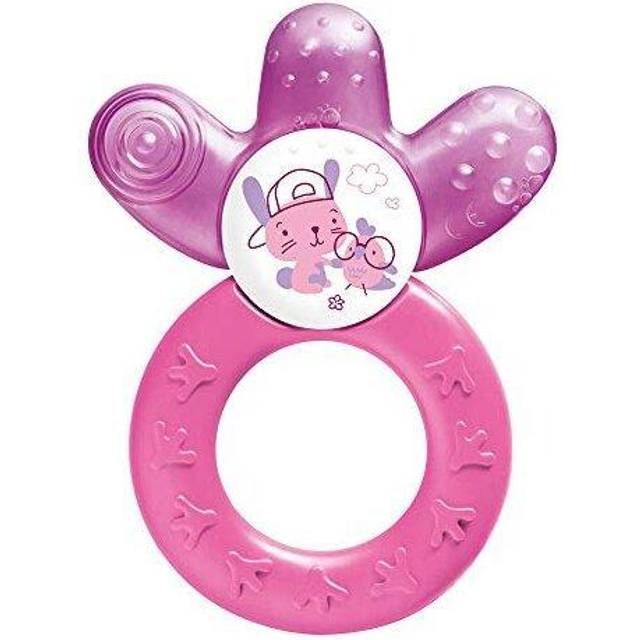 MAM Cooler Teether, Teething Toy for Babies, Cooling and Soothing Teething Ring, Baby Teether with Unique Shape and Ergonomic Design, Pink