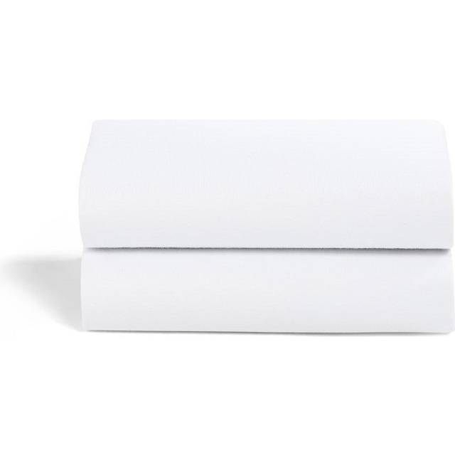 Snuz Crib 2 Pack Fitted Sheets-White