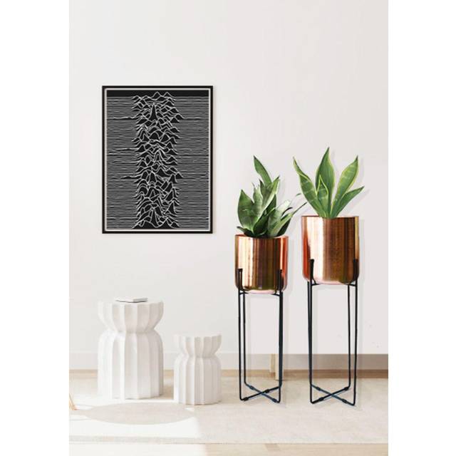 Green Decore Vivid Set of 2 Planter With Stands , Copper Black - Copper,Black - Orange
