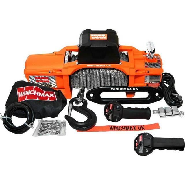Winchmax - 13,500lb (6,123kg) 'sl Series' Original Orange 24v Winch. 28 x 11mm Dyneema Rope, Wireless Remote Controls.
