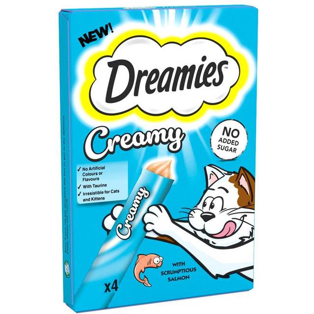 Dreamies Creamy Snacks with Salmon - 4 x 10g