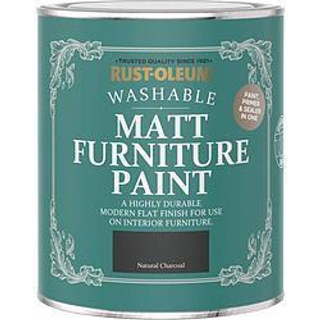 Rust-Oleum Matt Furniture Paint - NATURAL CHARCOAL (BLACK) - 750ml - Black