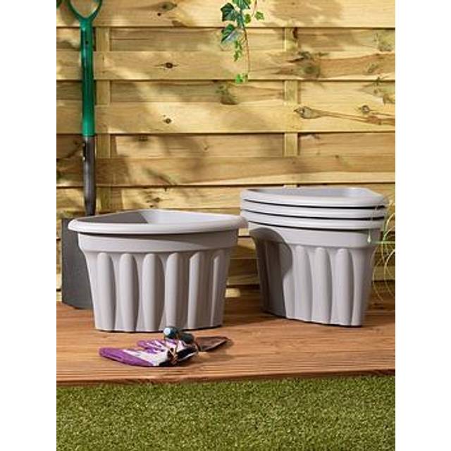 Wham Set 4 Vista 40cm Corner Planter Upcycle Grey, Grey