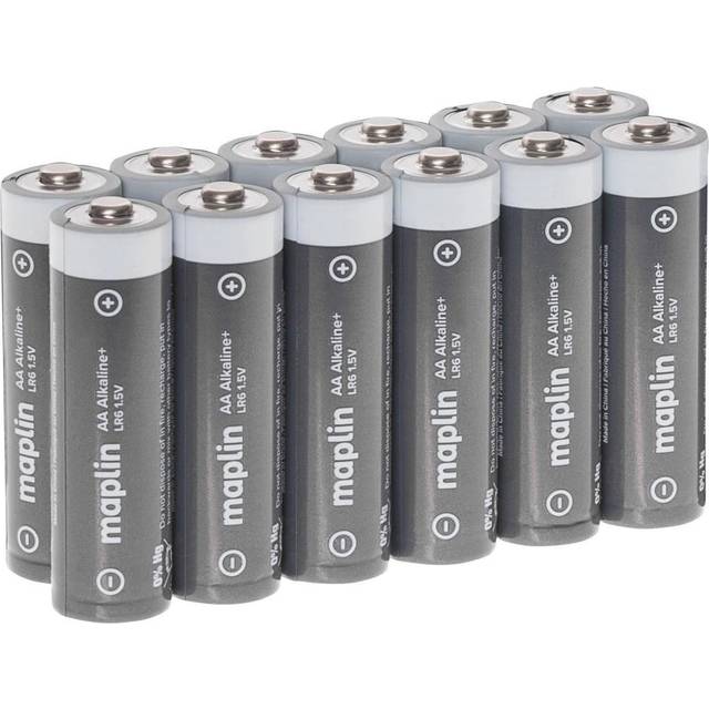 Maplin Alkaline Batteries AA LR6 1.5V High Performance Pack of 12 (L47X12)