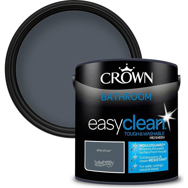 Crown Easyclean Mid Sheen Emulsion Bathroom Paint - Aftershow - 2.5L
