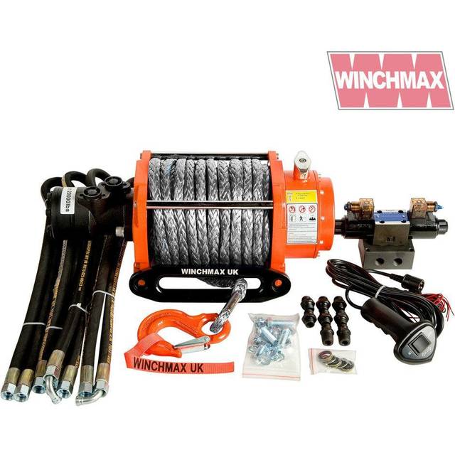 20,000lb Hydraulic Winch. 25m x 13mm Dyneema Rope. 12V System.