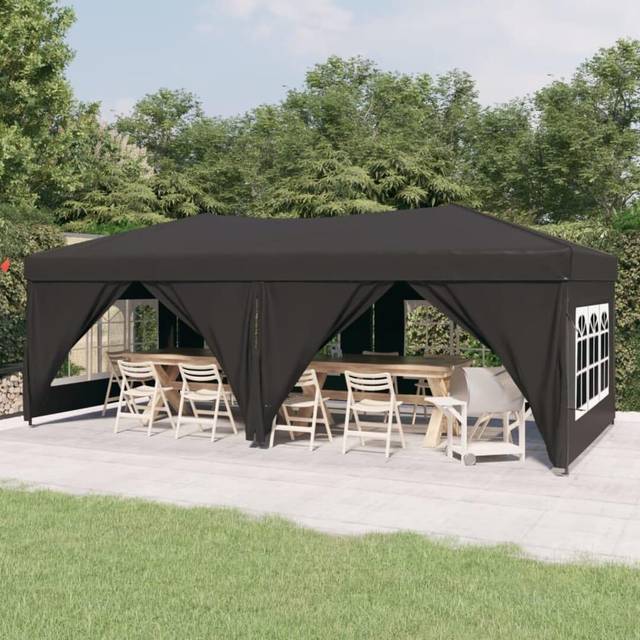 vidaXL Hopfällbart partytält med sidoväggar antracit 3x6 m, tält, bröllopstält, hopfällbara tält, trädgårdstält, hopfällbart tält, utomhustält