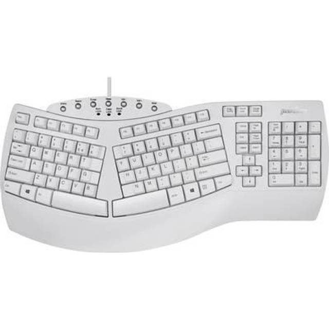 Perixx PERIBOARD-512 ergonomiskt tangentbord – delad knappsats – USB – Rekommenderas för tennisarm – QWERTZ tysk layout – vit