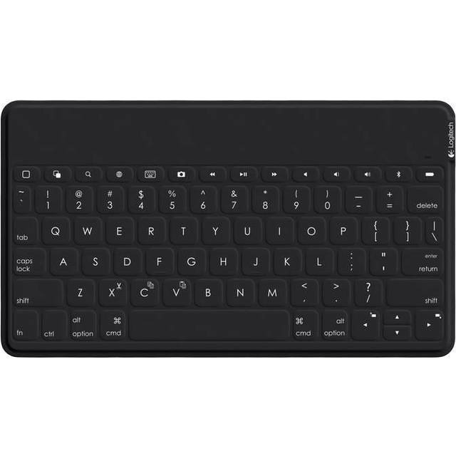 Logitech Keys-to-Go trådlöst tangentbord, Bluetooth, specialknappar för iOS, ultralätt och ljudlös, 3 månaders batteritid, för surfplatta och smartphone, schweizisk QWERTZ-layout – svart