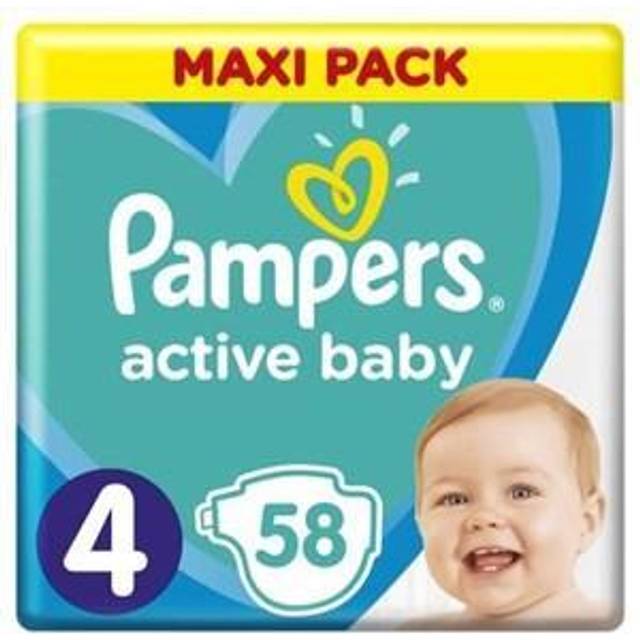 Pampers Active Baby Size 4 engångsblöjor 9-14 kg 58 st.
