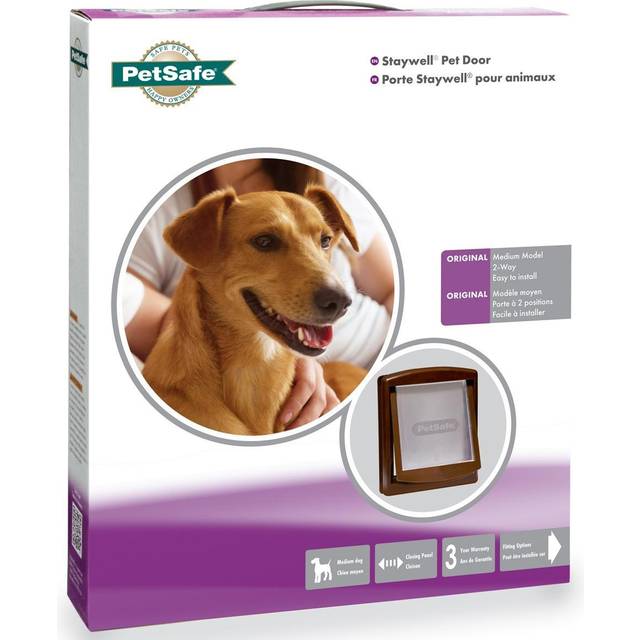 (MEDIUM BROWN 755EF) Cat/ Dog Flap For Small Pets (Lockable) By Petsafe