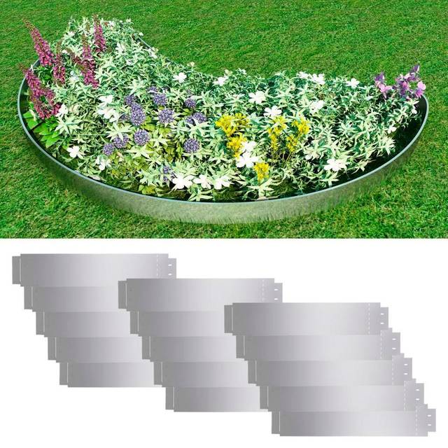 Vidaxl - Lawn Fence 15 pcs Galvanised Steel 100x20 cm