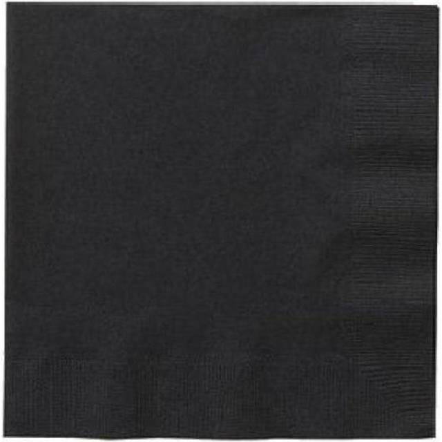 20 Black Beverage Napkins