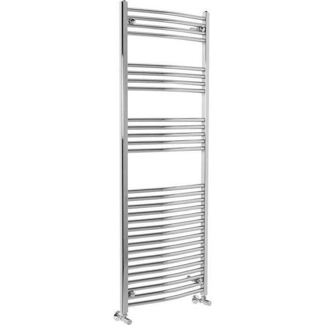 Fjord 1600 x 600mm Curved Chrome Heated Towel Rail