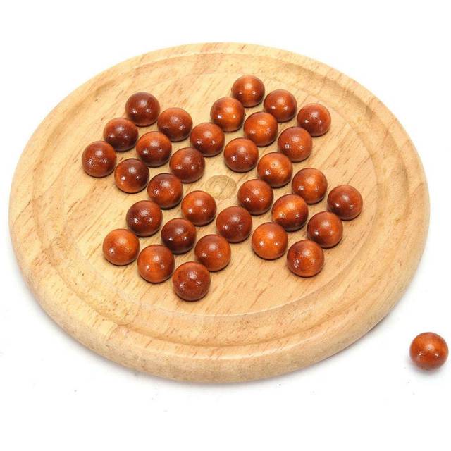 The Magic Toy Shop Peg Solitaire with Wooden Marbles Board Game