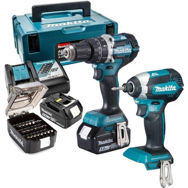 Makita - 18v DLX2180TJ Brushless Kit DHP484 Hammer Drill DTD153 Impact Driver +Set