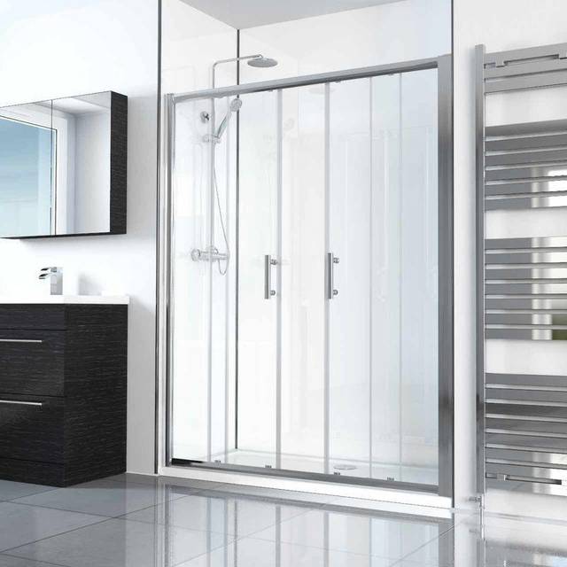 Wholesale Domestic Series 6 Chrome Double Sliding Shower Door | Sliver | Glass/Metal | 1500mm