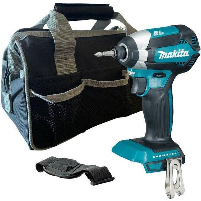 "Makita DTD153Z-SBAG 18V LXT Brushless Impact Driver (Bare) + 12"" Black Tool Bag - One-Touch Chuck, LED, Compact"