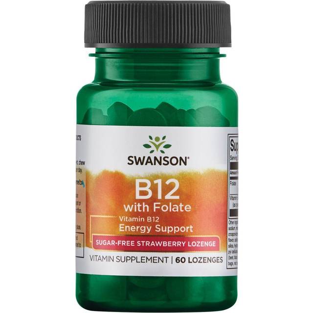 B12 med folat, jordbærsmag - 60 sugetabletter