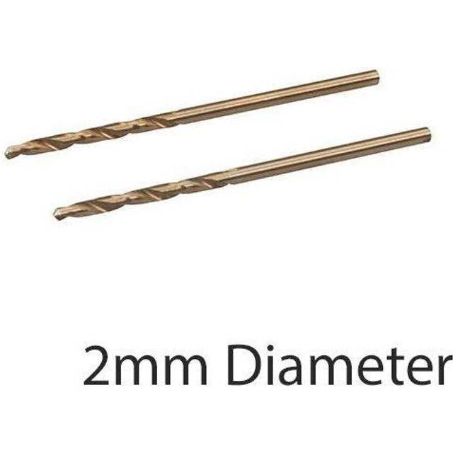2 PACK 2mm Cobalt High Speed Steel HSS Drill Bits Hardened Steels & Cast Iron