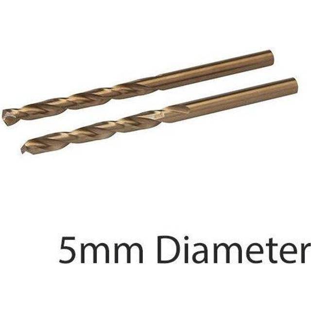 2 PACK 5mm Cobalt High Speed Steel HSS Drill Bits Hardened Steels & Cast Iron