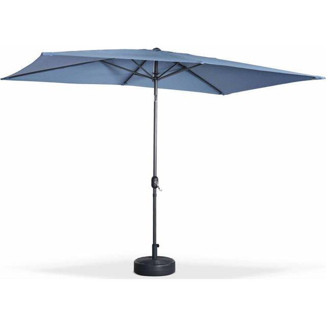 Sweeek - 2x3m rectangular centre pole parasol, Touquet, Grey Blue